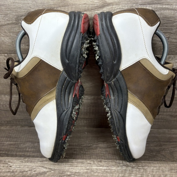 FootJoy GreenJoys White Brown Mens US Size 10 Wide 45307 Golf Shoes - Picture 5 of 9